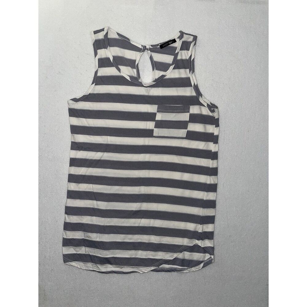 PaperMoon Striped Tank Top Shirt Pocket Sleeveless‎ Women's Size Medium / Small